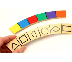 Tout Pour le Jeu Plaquette bois couleurs et formes 20 x 3 x 0.5 cm
