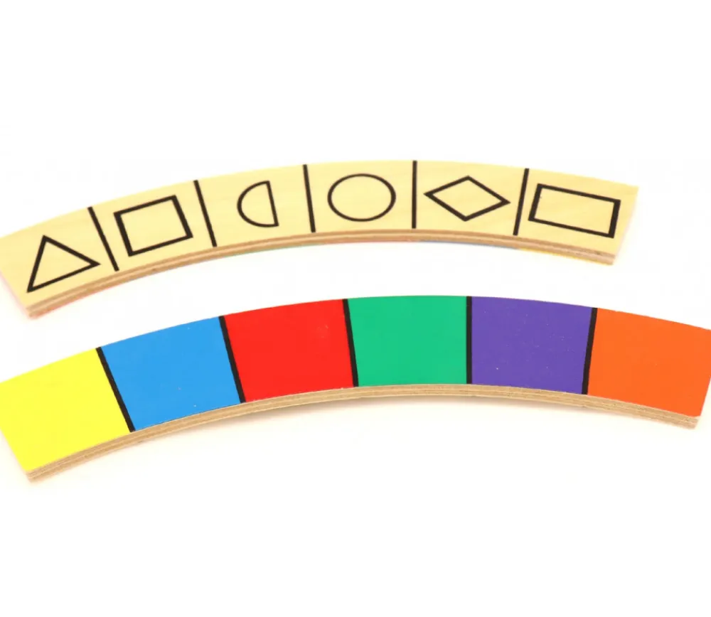 Tout Pour le Jeu Plaquette bois couleurs et formes 20 x 3 x 0.5 cm