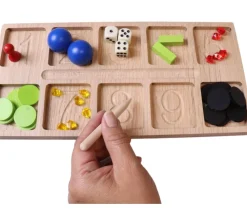 Tout Pour le Jeu Plateau bois massif de 10 compartiments de 1 à 10 - Math Montessori