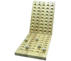 Tout Pour le Jeu Plateau contrôle bois pour tirage loto boules de 1 à 90 de 24 mm
