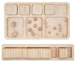Tout Pour le Jeu Plateau en bois massif cases pour calcul mathématiques 28 cm