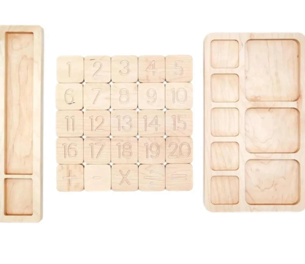 Tout Pour le Jeu Plateau en bois massif cases pour calcul mathématiques 28 cm