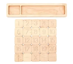 Tout Pour le Jeu Plateau en bois massif cases pour calcul mathématiques 28 cm
