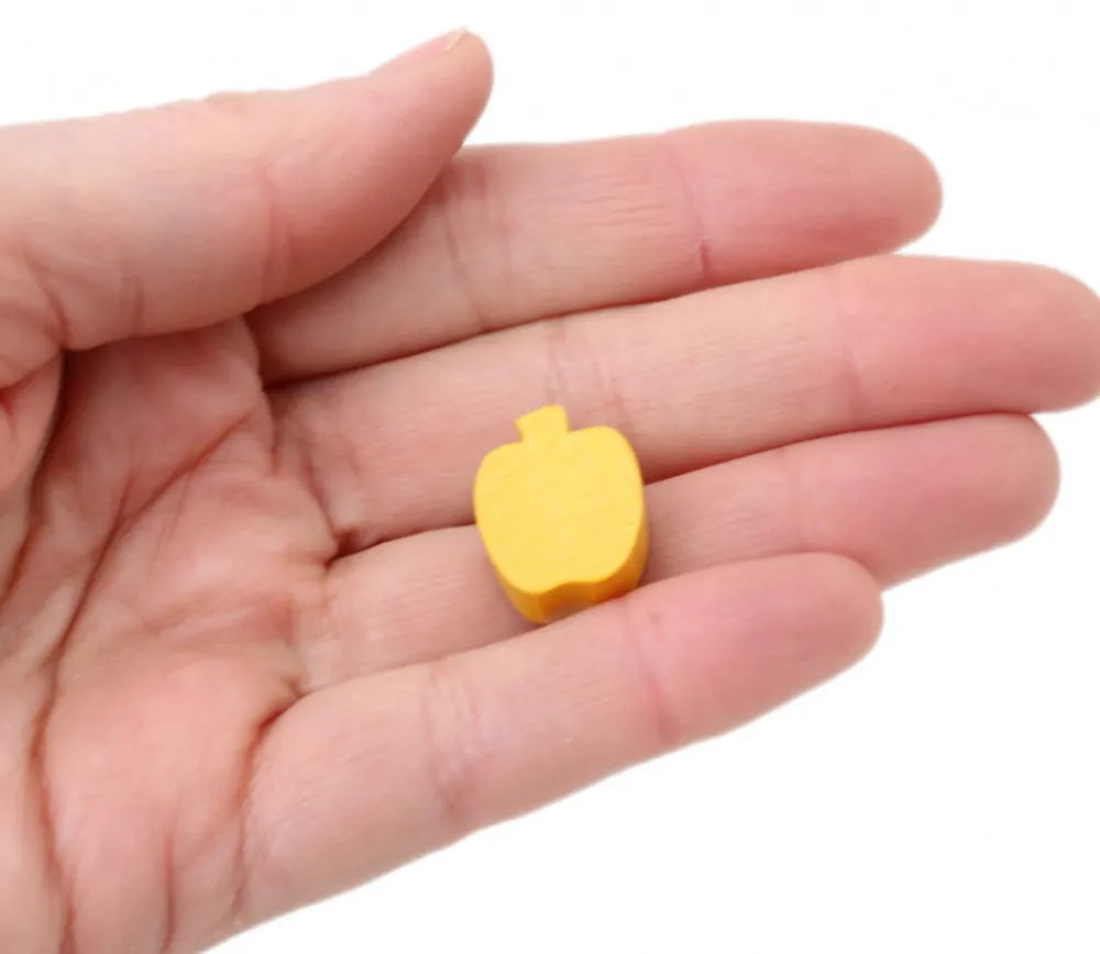 Tout Pour le Jeu Pomme en bois jaune or de 16x18x8 mm