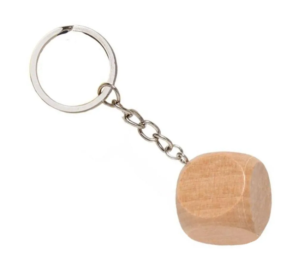 Tout Pour le Jeu Porte-clés dé bois neutre à personnaliser