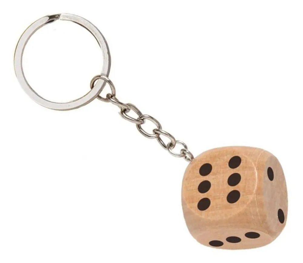Tout Pour le Jeu Porte-clés dé bois standard 1 à 6