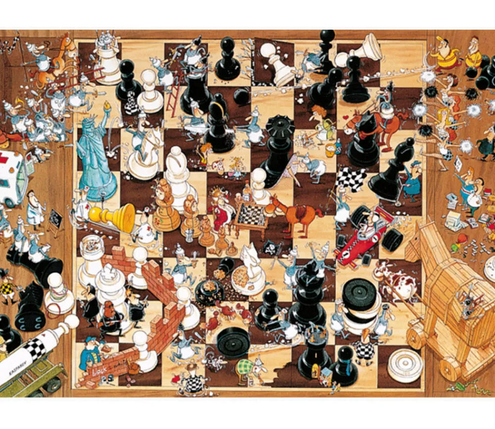 Tout Pour le Jeu Puzzle 1000 pièces échiquier fou - Black or White de Degano. Heye
