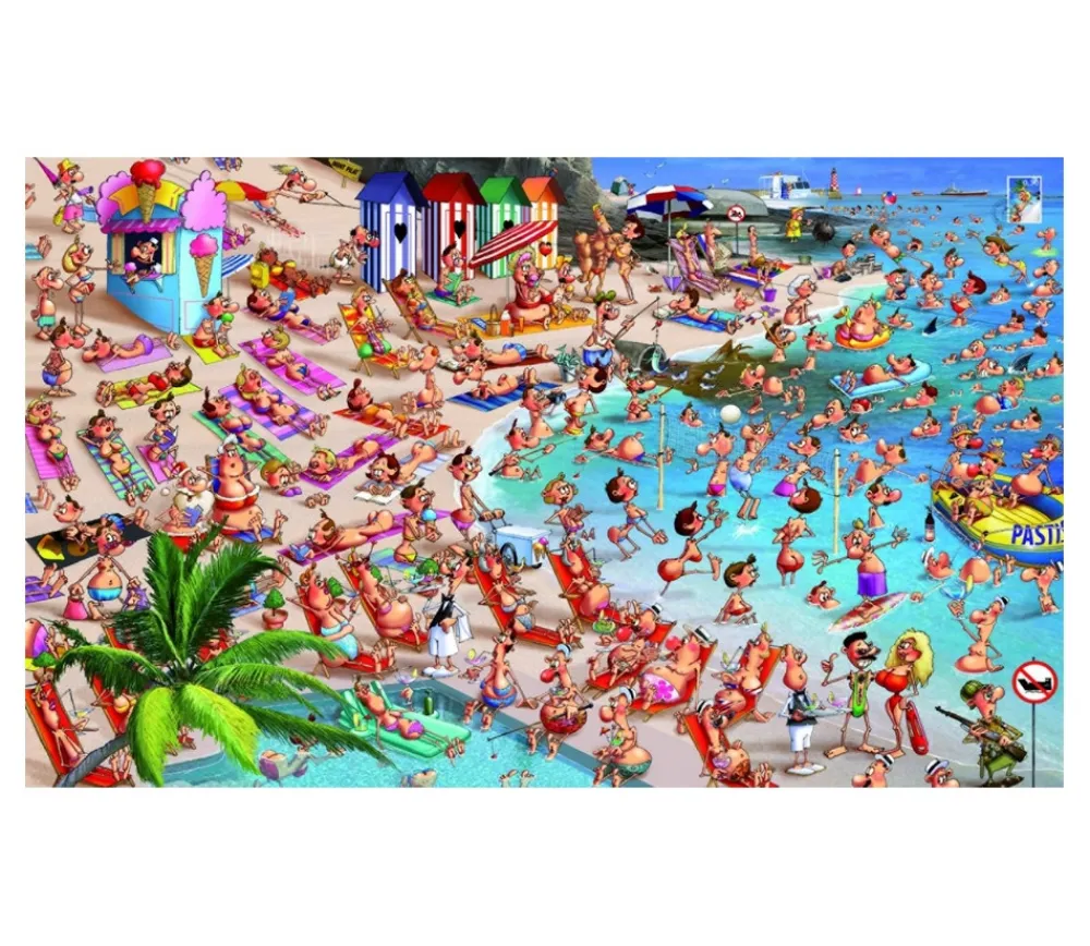 Tout Pour le Jeu Puzzle 1000 pièces La Plage, Ruyer. Série comique Piatnik