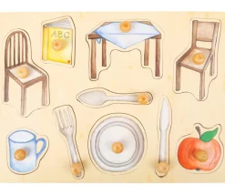 Tout Pour le Jeu Puzzle bois 10 pièces Les objets du quotidien à encastrer