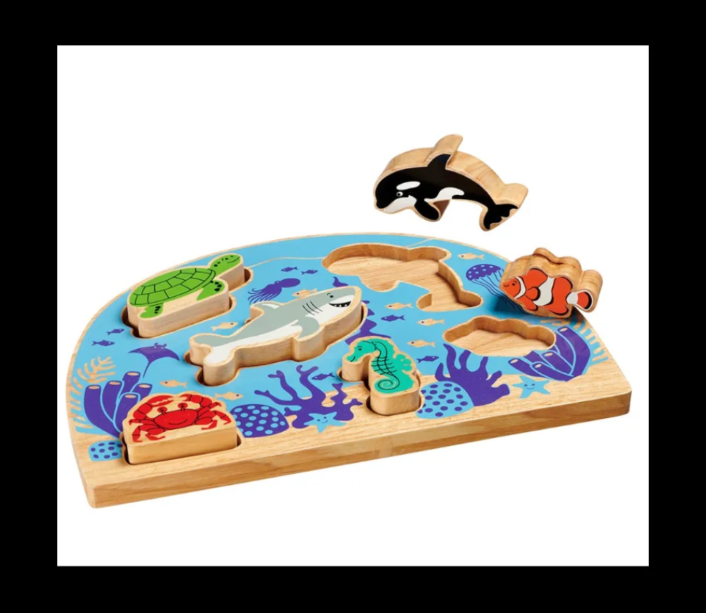 Tout Pour le Jeu Puzzle bois Animaux de la mer : 6 pièces figurines de jeux - commerce équitable