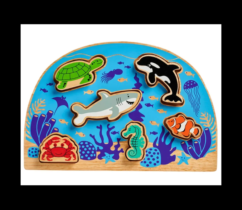 Tout Pour le Jeu Puzzle bois Animaux de la mer : 6 pièces figurines de jeux - commerce équitable