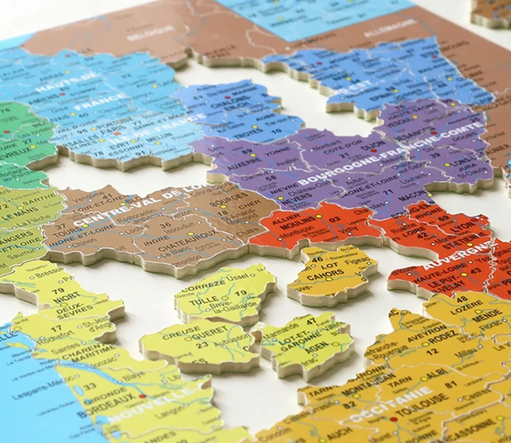 Tout Pour le Jeu Puzzle bois Carte de France des Départements 100 pièces
