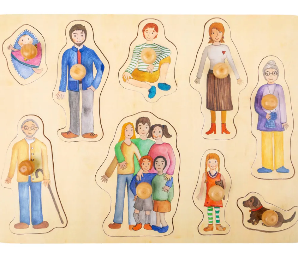 Tout Pour le Jeu Puzzle bois Famille 9 pièces à encastrer