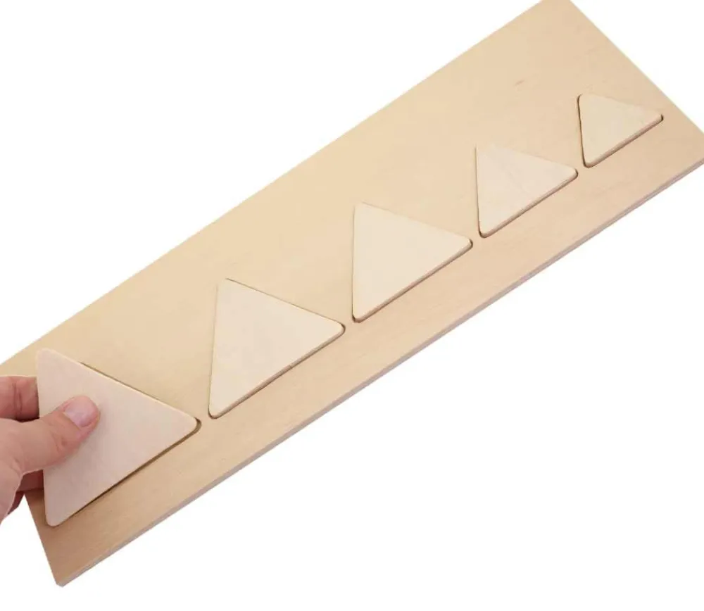 Tout Pour le Jeu Puzzle bois naturel 5 triangles - plateau 33 x 21 cm