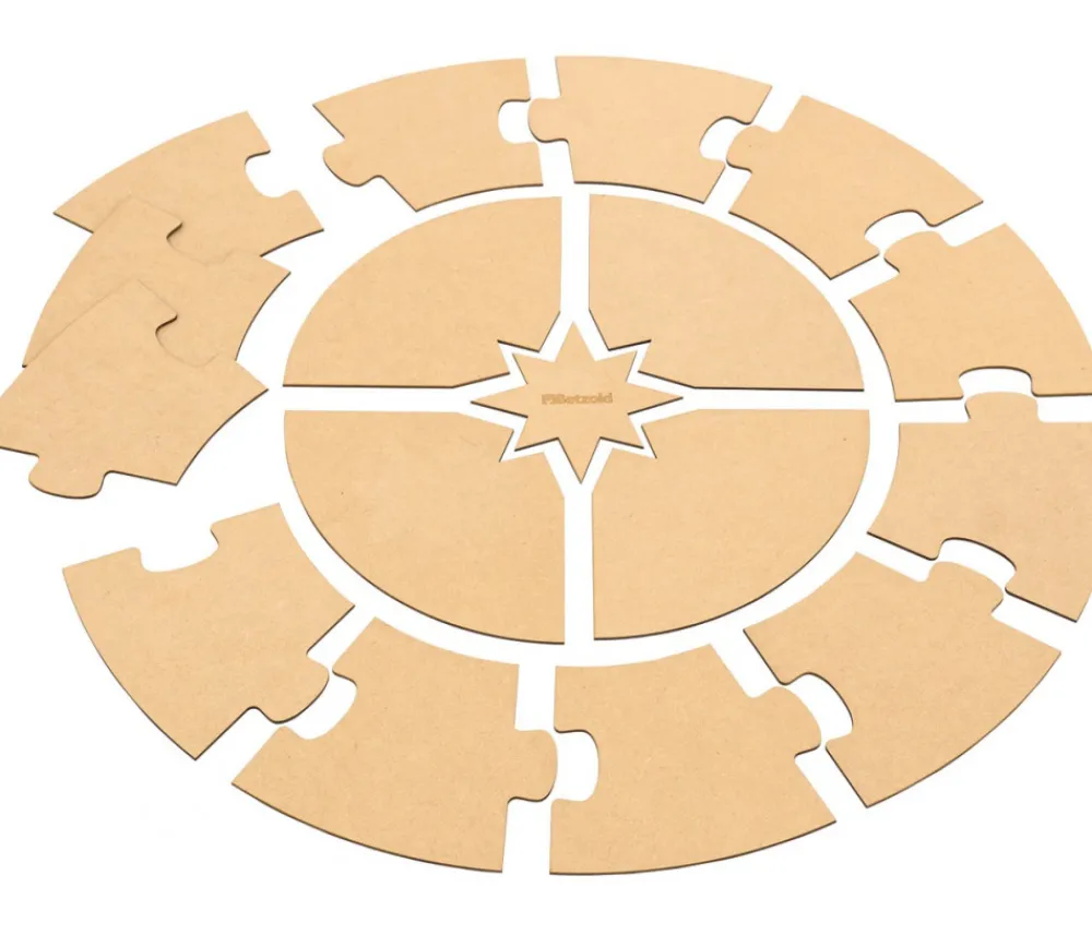 Tout Pour le Jeu Puzzle bois rond géant neutre 70 cm - 17 pièces Montessori cercle annuel