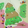 Tout Pour le Jeu Puzzle bois sapin de Noël avec 65 pompons