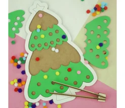 Tout Pour le Jeu Puzzle bois sapin de Noël avec 65 pompons