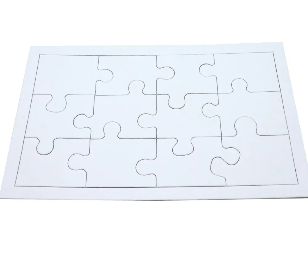 Tout Pour le Jeu Puzzle carton blanc 12 pièces à personnaliser 22 x 14 cm