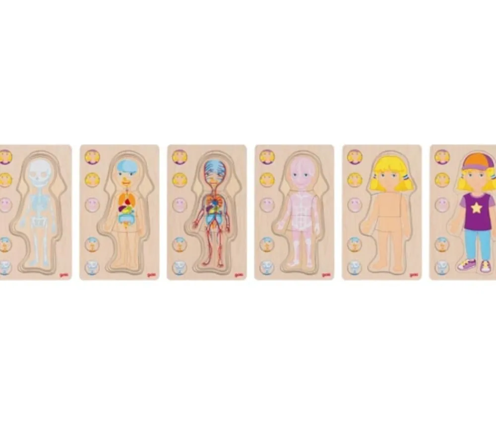 Tout Pour le Jeu Puzzle corps Humain fille - 5 puzzles bois à étage anatomie