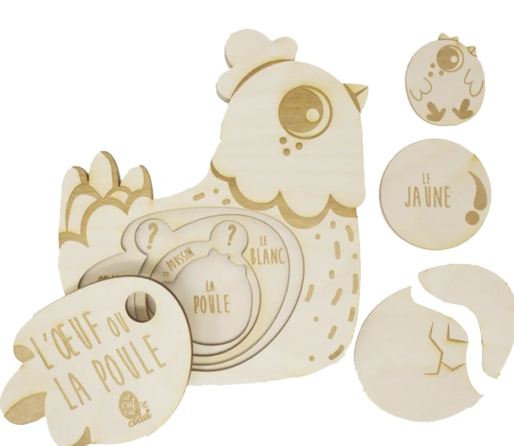 Tout Pour le Jeu Puzzle 3D éducatif en bois - cycle de la poule