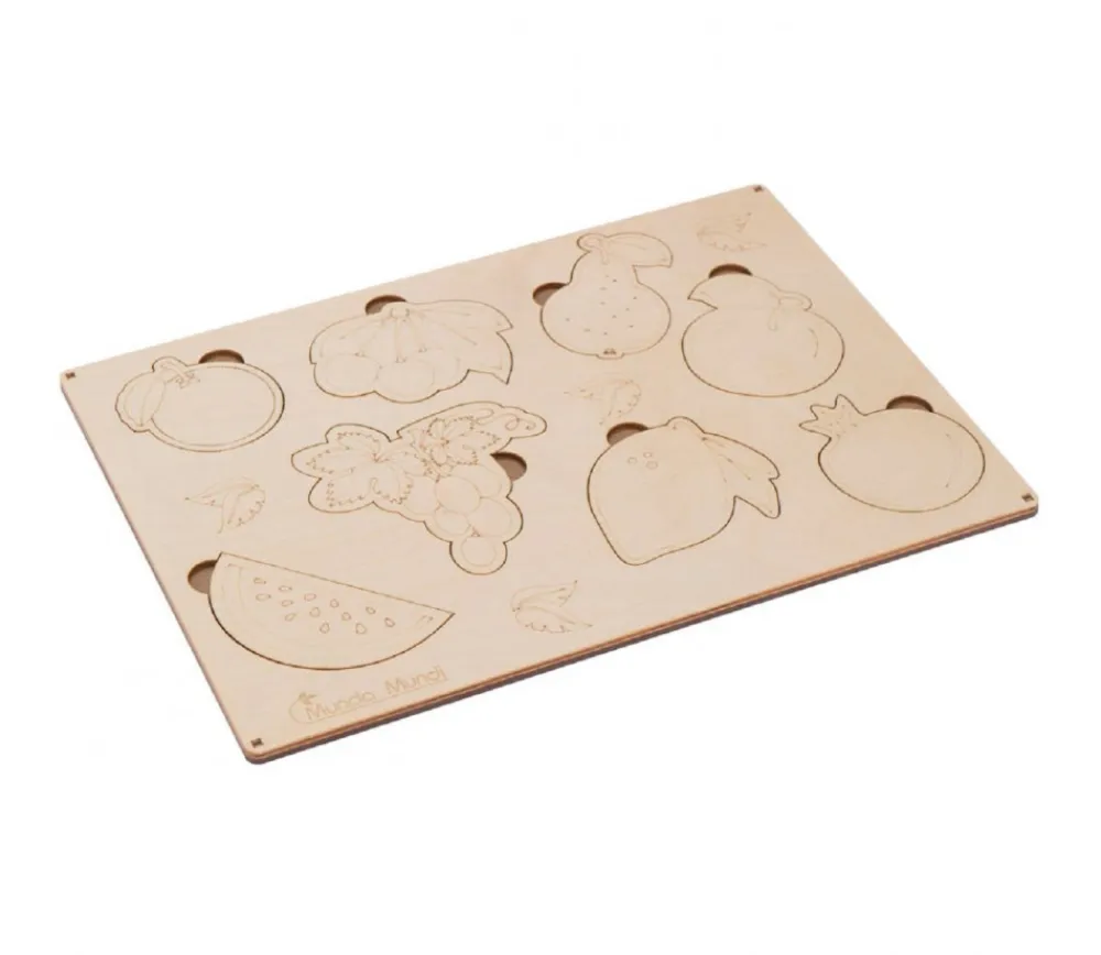 Tout Pour le Jeu Puzzle des fruits 8 pièces en bois naturel