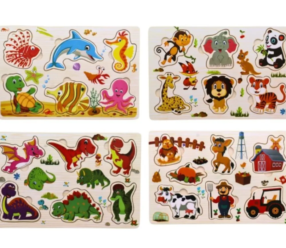 Tout Pour le Jeu Puzzle en bois 6 à 7 pièces à encastrer dinosaures