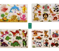 Tout Pour le Jeu Puzzle en bois 6 à 7 pièces à encastrer monde marin
