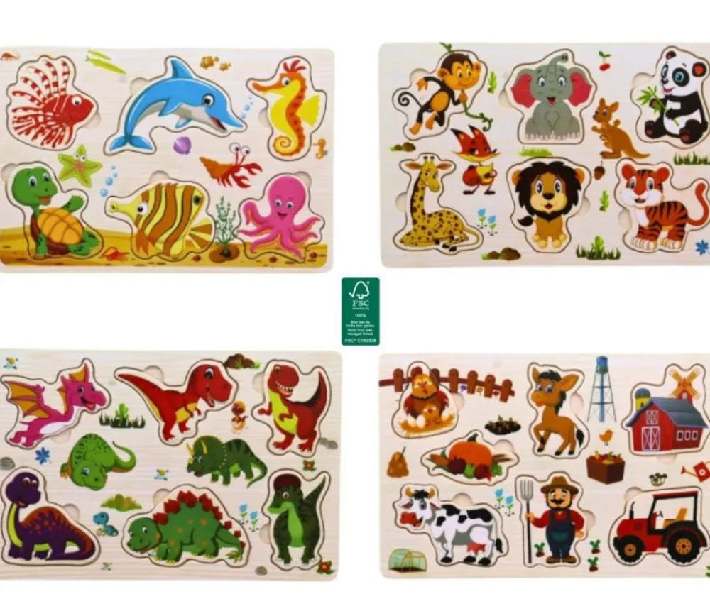 Tout Pour le Jeu Puzzle en bois 6 à 7 pièces à encastrer monde marin