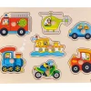Tout Pour le Jeu Puzzle en bois à boutons 7 véhicules à encastrer