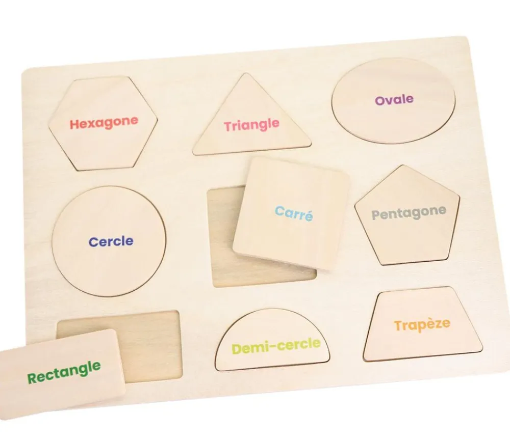 Tout Pour le Jeu Puzzle en bois 9 formes géométriques