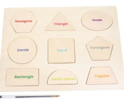 Tout Pour le Jeu Puzzle en bois 9 formes géométriques