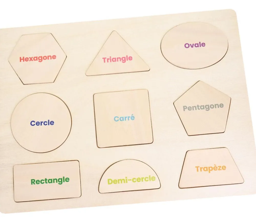 Tout Pour le Jeu Puzzle en bois 9 formes géométriques