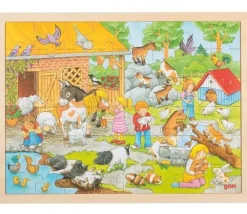 Tout Pour le Jeu Puzzle en bois 48 pièces Mini Ferme avec cadre