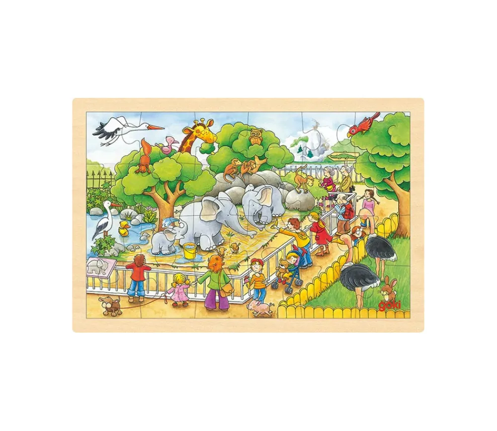 Tout Pour le Jeu Puzzle en bois 24 pièces une journée au zoo