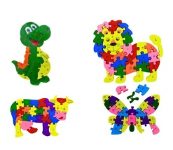 Tout Pour le Jeu Puzzle en bois Animal + Alphabet - 24 pièces à assembler lion