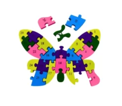 Tout Pour le Jeu Puzzle en bois Animal + Alphabet - 24 pièces à assembler papillon