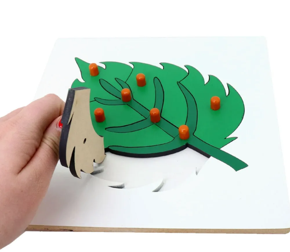 Tout Pour le Jeu Puzzle en bois feuille - 8 pièces à boutons à encastrer