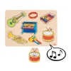 Tout Pour le Jeu Puzzle en bois sonore instruments de musique à encastrer avec boutons