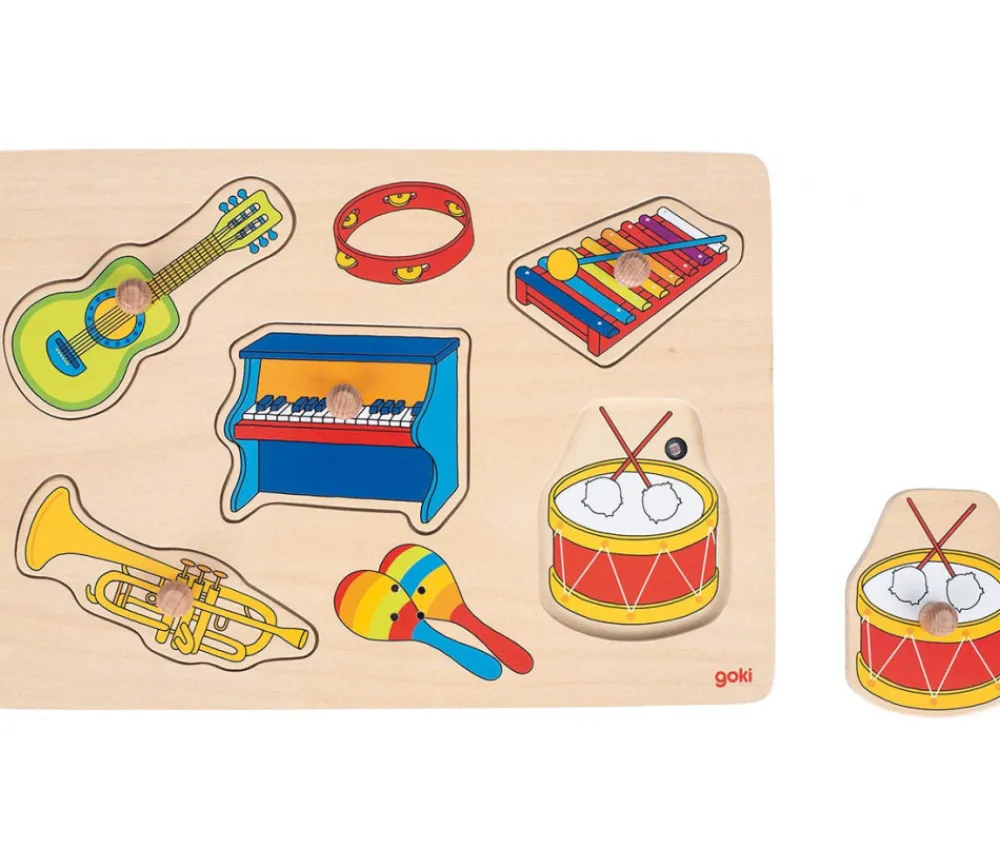 Tout Pour le Jeu Puzzle en bois sonore instruments de musique à encastrer avec boutons