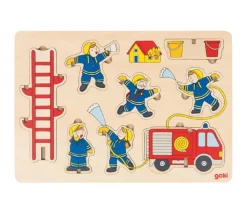 Tout Pour le Jeu Puzzle et empilement en bois Les pompiers 8 pièces