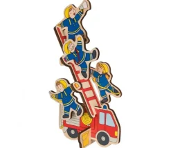 Tout Pour le Jeu Puzzle et empilement en bois Les pompiers 8 pièces