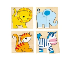 Tout Pour le Jeu Puzzle et mémo animaux sauvages Karemo en bois