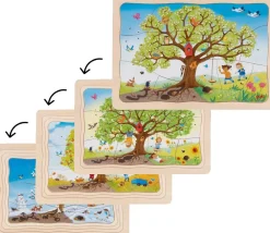 Tout Pour le Jeu Puzzle les Saisons à 4 étages en bois : Le pommier