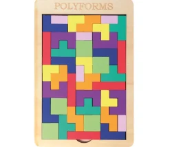 Tout Pour le Jeu Puzzle multicolore en bois style Tétris - 40 pièces 8 couleurs