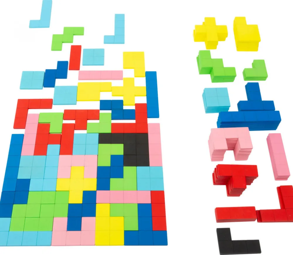 Tout Pour le Jeu Puzzle multicolore formes géométrique en bois Tétris 114 pièces