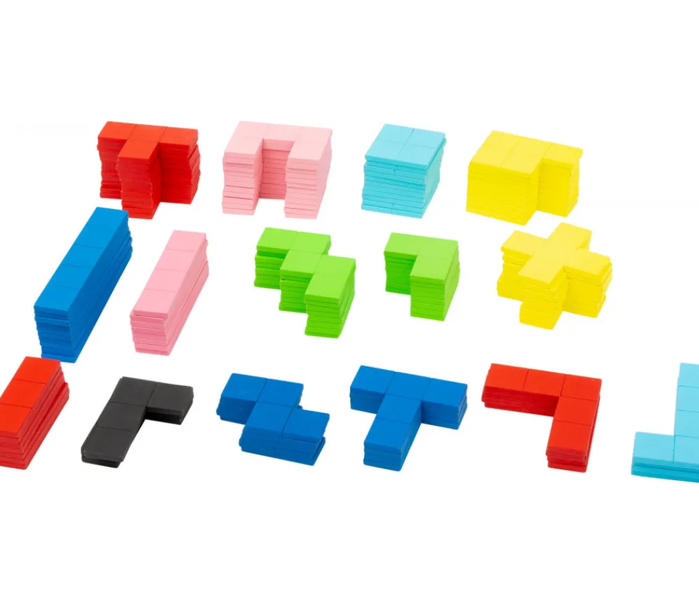 Tout Pour le Jeu Puzzle multicolore formes géométrique en bois Tétris 114 pièces