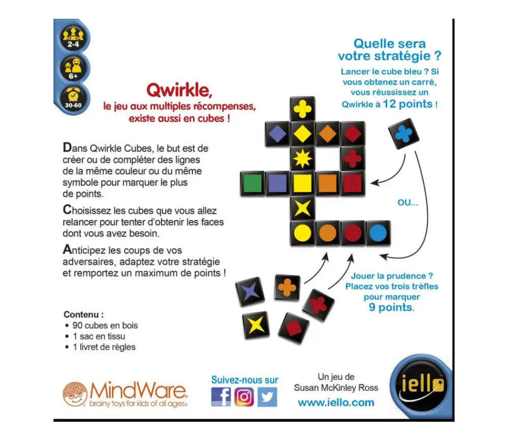 Tout Pour le Jeu Qwirkle Cubes - Version cubes dés à jouer jeu formes et couleurs