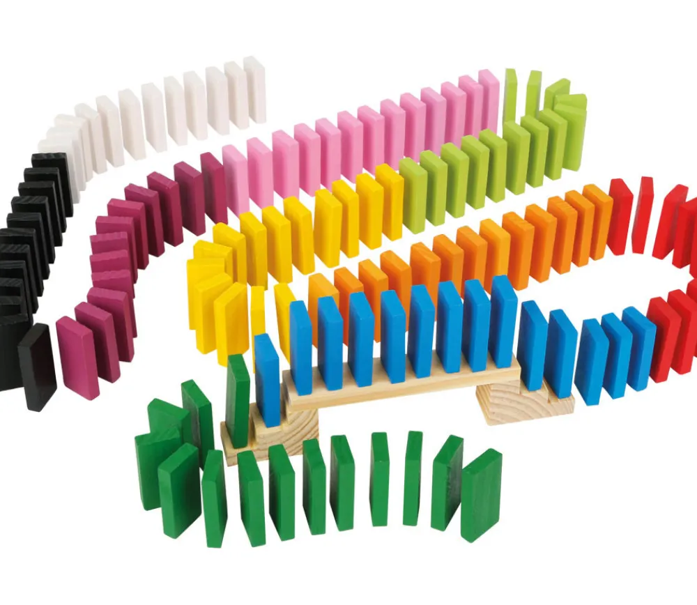 Enfant Tout Pour le Jeu Rallye Dominos bois Arc en ciel XXL - 560 tuiles