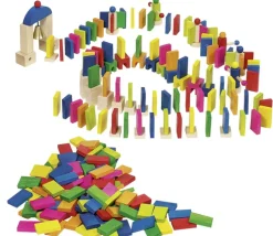 Tout Pour le Jeu Rallye Dominos bois Arc en ciel - 247 tuiles de 4 x 2.2 cm