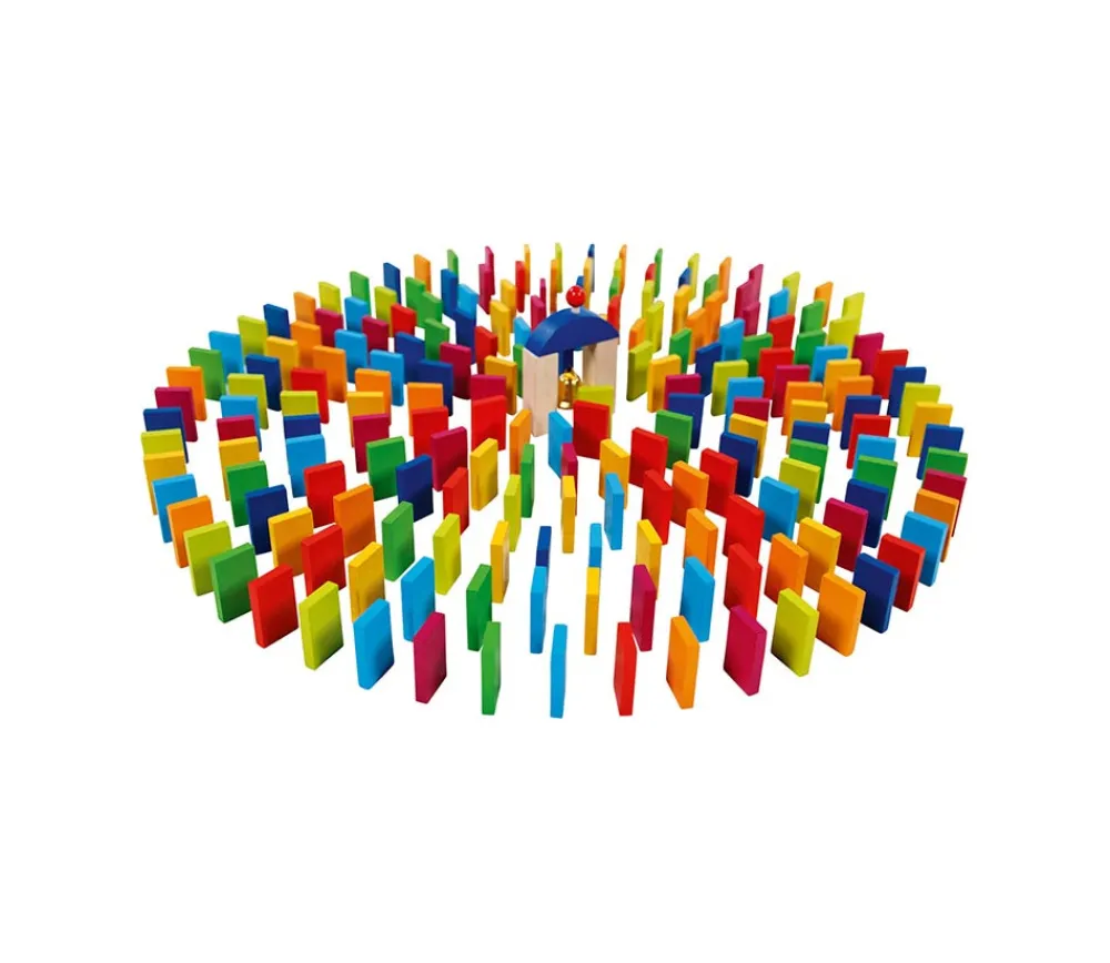 Tout Pour le Jeu Rallye Dominos bois Arc en ciel - 247 tuiles de 4 x 2.2 cm